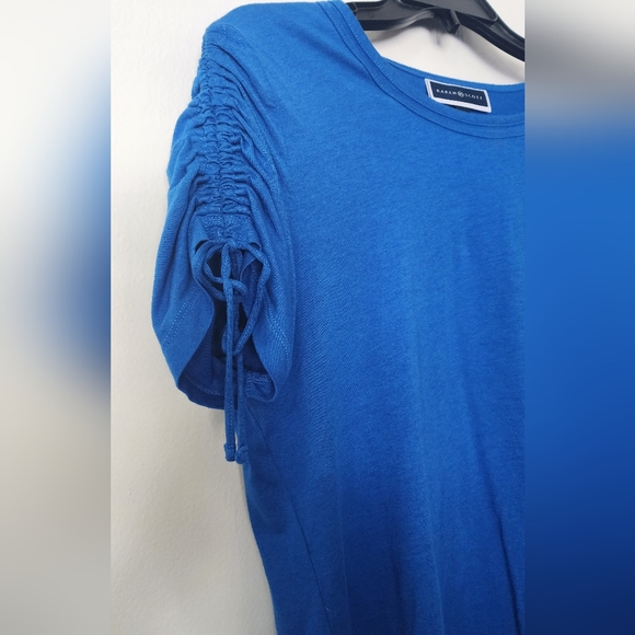 Royal blue top with draw string sleeves - Picture 4 of 6